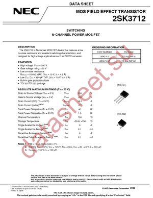 2SK3712-Z-E1-AZ datasheet  